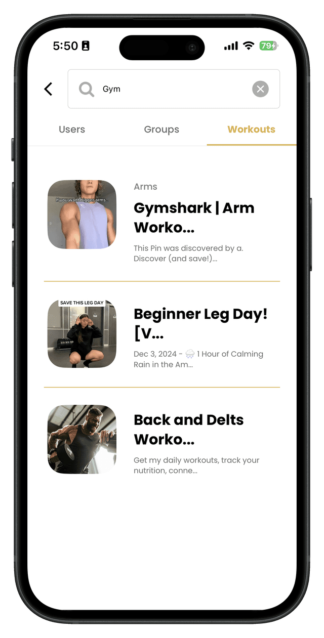 Save and import workouts from Instagram, YouTube, Pinterest, and Facebook into Rette